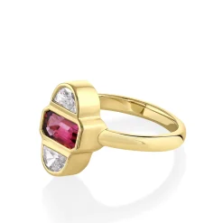 Marrow Fine Ready To Ship | Ready To Ship^1.24ct Ruby & Half Moon Diamond Ring 14kyellowgold