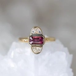 Marrow Fine Ready To Ship | Ready To Ship^1.24ct Ruby & Half Moon Diamond Ring 14kyellowgold
