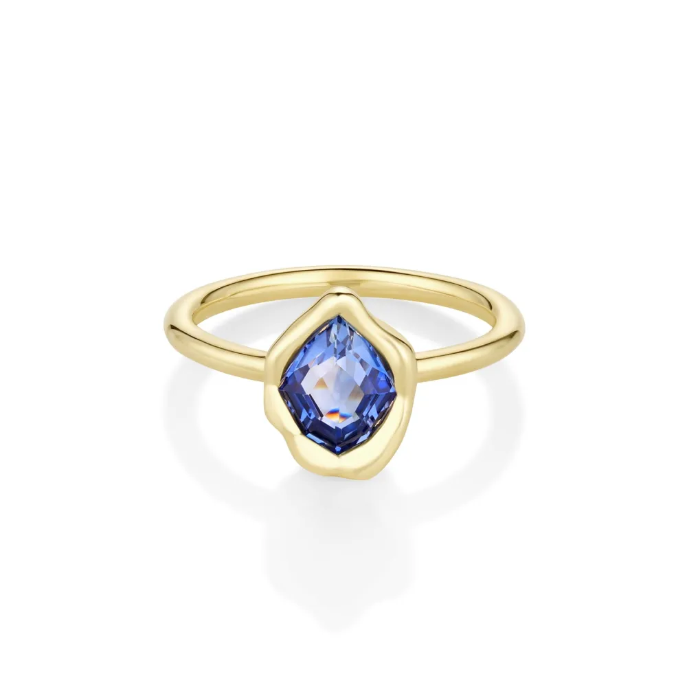Marrow Fine Ready To Ship | Ready To Ship^1.18ct Sapphire Abstract Bezel Ring 14kyellowgold