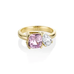 Marrow Fine Birthstone Collection | Ready To Ship^3.06ct Sapphire and 0.71ct Diamond Toi et Moi 14kyellowgold