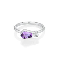Marrow Fine Ready To Ship | Ready To Ship^0.97ct Sapphire and Diamond Linear Band 14kwhitegold