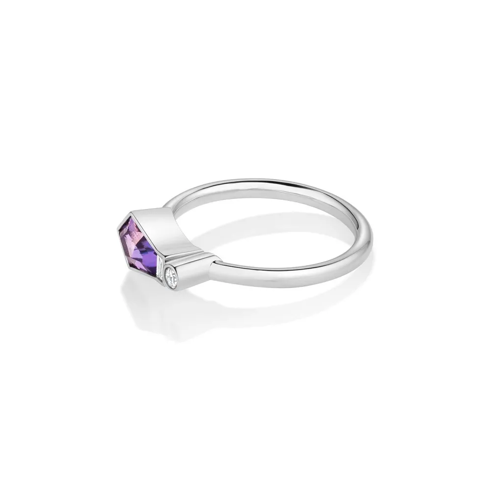Marrow Fine Ready To Ship | Ready To Ship^0.97ct Sapphire and Diamond Linear Band 14kwhitegold