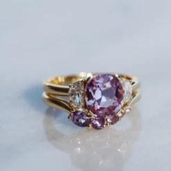 Marrow Fine Ready To Ship | Ready To Ship^2.62ct Sapphire and Diamond Ring with Tracer Band 14kyellowgold