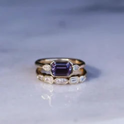 Marrow Fine Ready To Ship | Ready To Ship^1.59ct Sapphire and Diamond Ring with Tracer Band 14kyellowgold