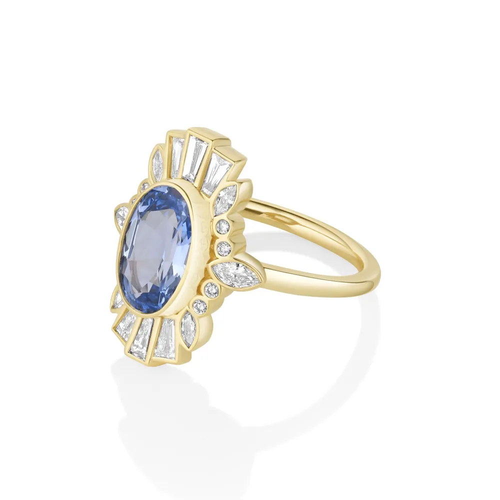 Marrow Fine Ready To Ship | Ready To Ship^2.26ct Sapphire Ballerina Ring 14kyellowgold