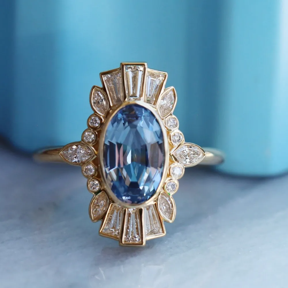Marrow Fine Ready To Ship | Ready To Ship^2.26ct Sapphire Ballerina Ring 14kyellowgold