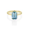 Marrow Fine Ready To Ship | Ready To Ship^3.42ct Sapphire Emerald Cut Ring 14kyellowgold