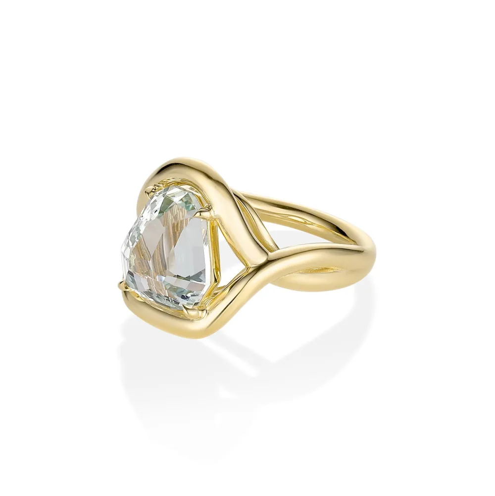 Marrow Fine Florence Ring | Ready To Ship^4.81ct Snakehead Green Beryl Marrow x Sammi Florence Ring 14kyellowgold