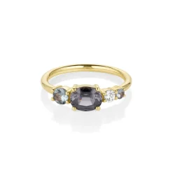 Marrow Fine Birthstone Collection | Ready To Ship^1.23ct Spinel and Sapphire Linear Band 14kyellowgold