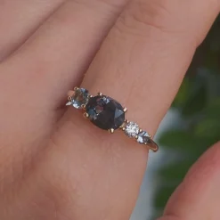 Marrow Fine Birthstone Collection | Ready To Ship^1.23ct Spinel and Sapphire Linear Band 14kyellowgold