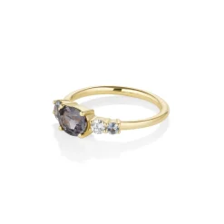 Marrow Fine Birthstone Collection | Ready To Ship^1.23ct Spinel and Sapphire Linear Band 14kyellowgold
