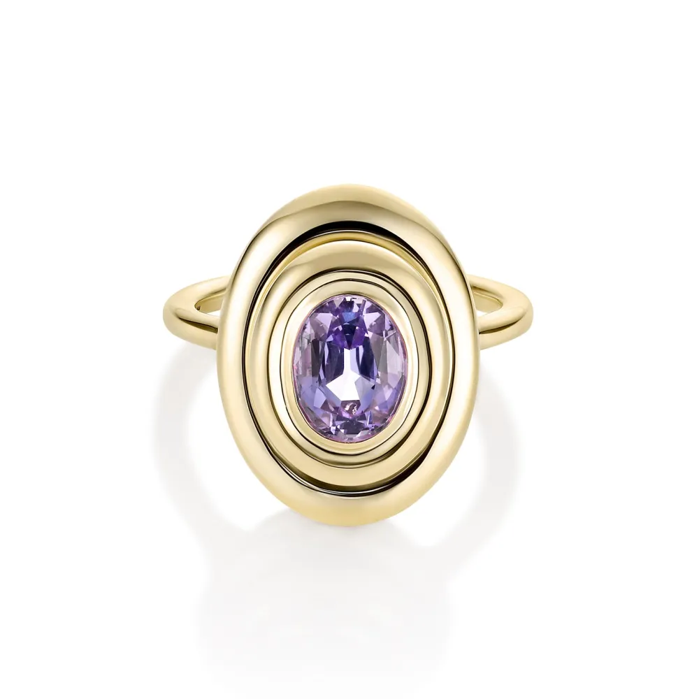 Marrow Fine The Shape Of Things Collection^1.45ct Tanzanite In-Orbit Ring 14kyellowgold