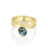 Marrow Fine Ready To Ship | Ready To Ship^2.07ct Teal Oval Sapphire Twist Ring 14kyellowgold