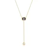 Marrow Fine Ready To Ship | Ready To Ship^0.80ct Tourmaline & Old Mine White Diamond Lariat 14kyellowgold