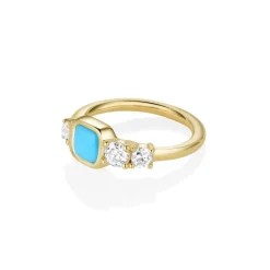 Marrow Fine Birthstone Collection | One-of-a-kind Pieces^0.87ct Turquoise and 0.51tcw Diamond Linear Ring 14kyellowgold