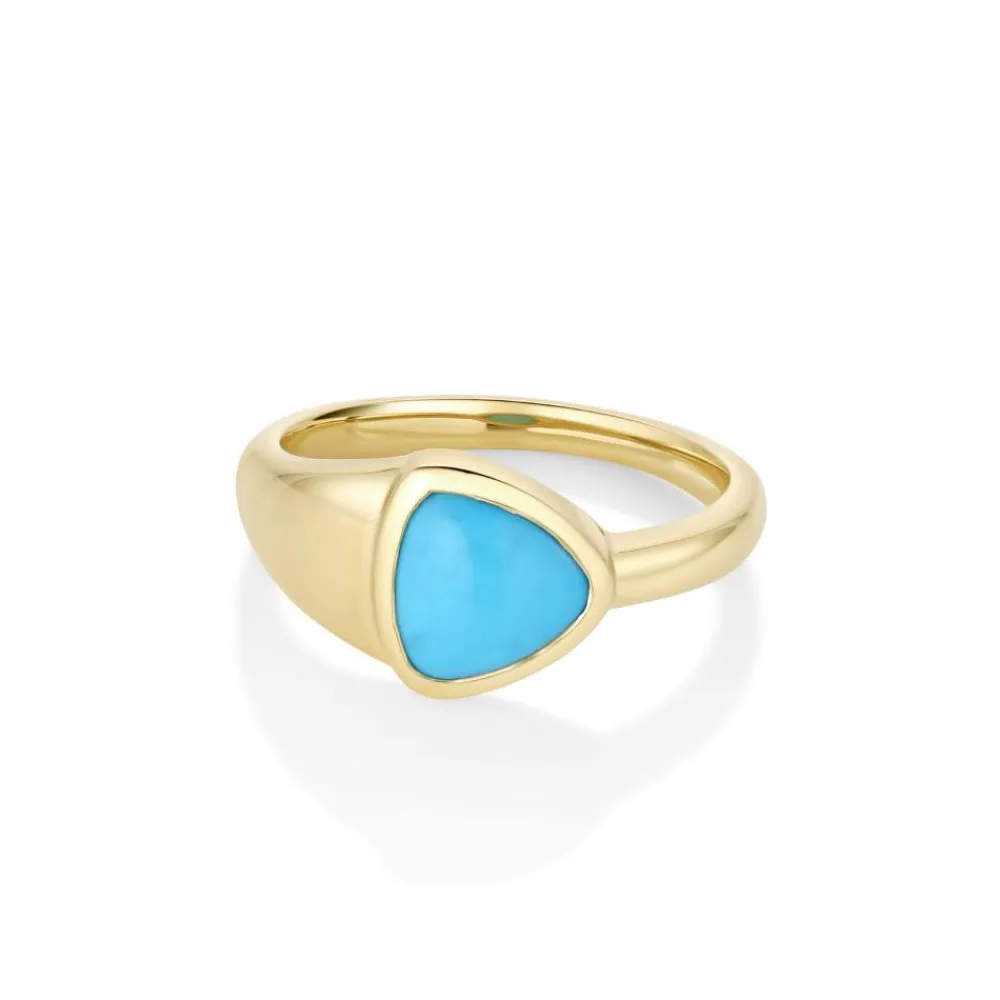 Marrow Fine Birthstone Collection | Graduation Gifts^1.30ct Turquoise Trillion Ring 14kyellowgold