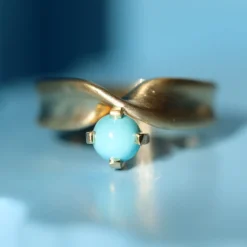 Marrow Fine Graduation Gifts | One-of-a-kind Pieces^0.58ct Turquoise Twist Ring 14kyellowgold