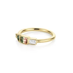 Marrow Fine Birthstone Collection | Ready To Ship^0.37ct Watermelon Tourmaline, Sapphire, Tourmaline and Diamond Kaleido 14kyellowgold