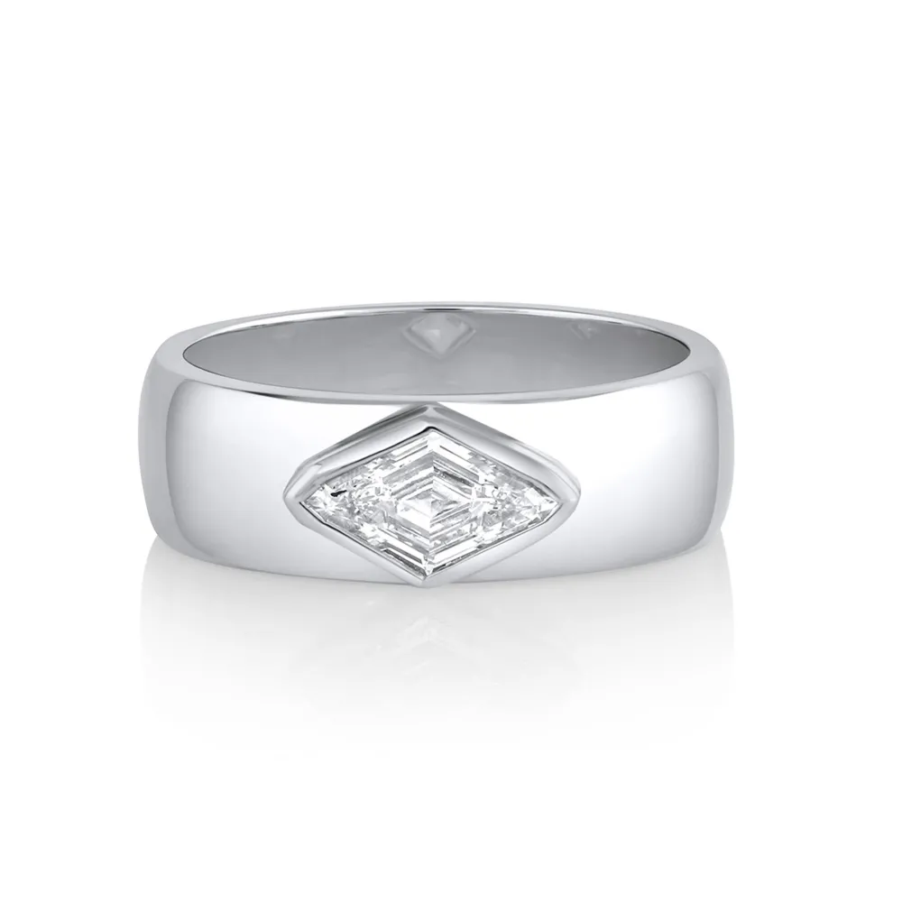 Marrow Fine One-of-a-kind Pieces | Ready To Ship^.53ct White Diamond Kite Cigar Band 14kwhitegold
