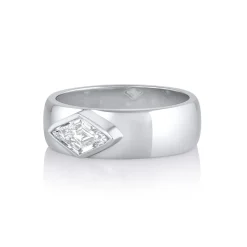 Marrow Fine One-of-a-kind Pieces | Ready To Ship^.53ct White Diamond Kite Cigar Band 14kwhitegold