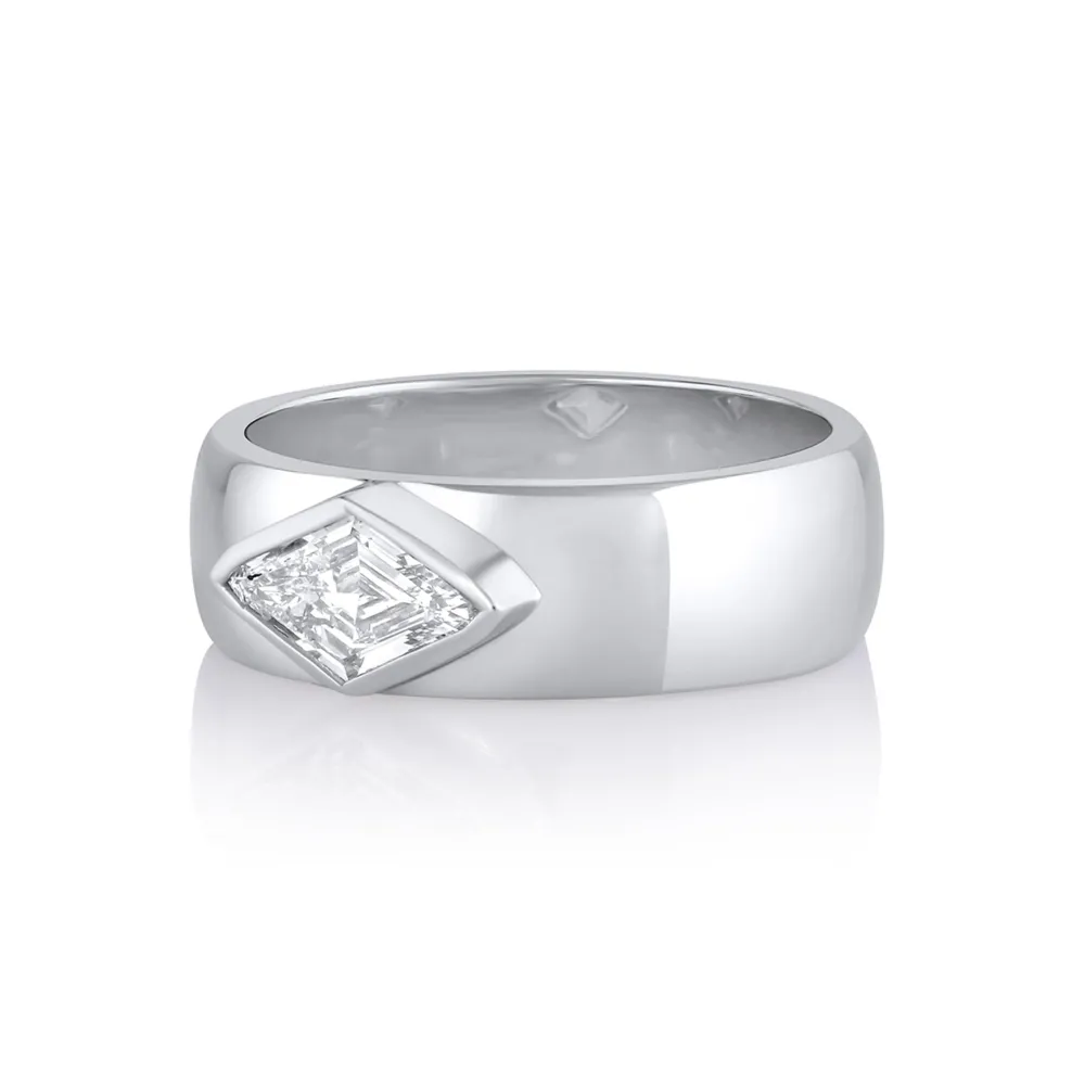 Marrow Fine One-of-a-kind Pieces | Ready To Ship^.53ct White Diamond Kite Cigar Band 14kwhitegold