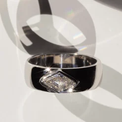 Marrow Fine One-of-a-kind Pieces | Ready To Ship^.53ct White Diamond Kite Cigar Band 14kwhitegold