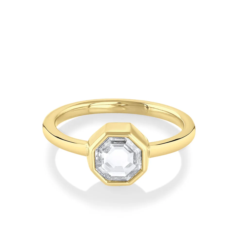 Marrow Fine Ready To Ship | Ready To Ship^1.15ct White Diamond Octagon Bezel Ring 14kyellowgold
