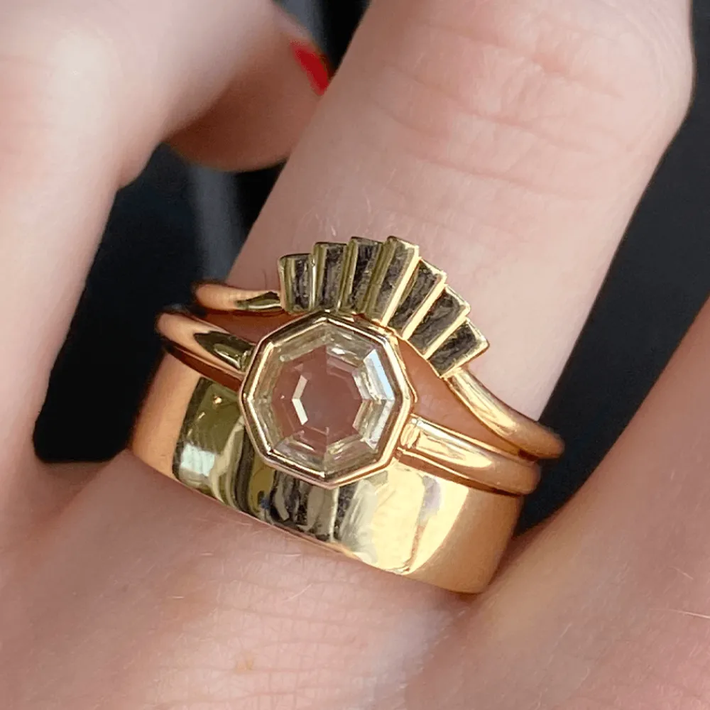 Marrow Fine Ready To Ship | Ready To Ship^1.15ct White Diamond Octagon Bezel Ring 14kyellowgold