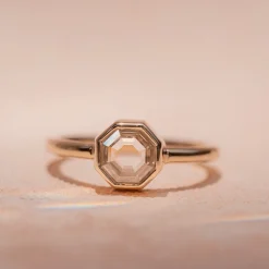 Marrow Fine Ready To Ship | Ready To Ship^1.15ct White Diamond Octagon Bezel Ring 14kyellowgold