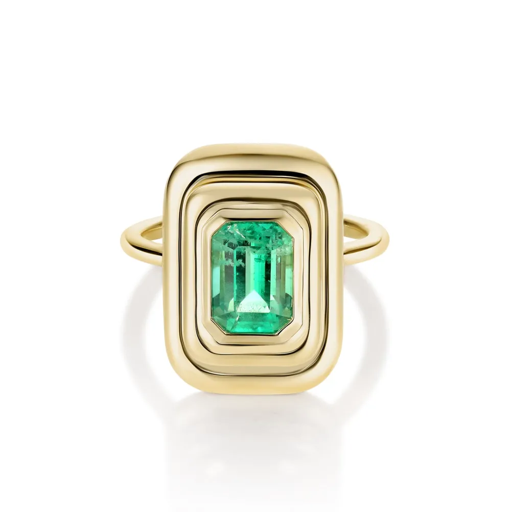 Marrow Fine Ready To Ship | Ready To Ship^2.45ct Zambian Emerald In-Orbit Ring 14kyellowgold