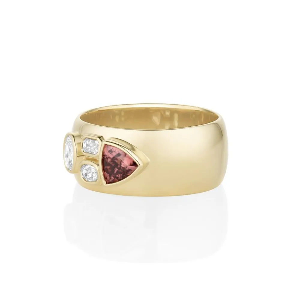 Marrow Fine One-of-a-kind Pieces^0.61ct Zircon and Diamond Tessera Band 14kyellowgold