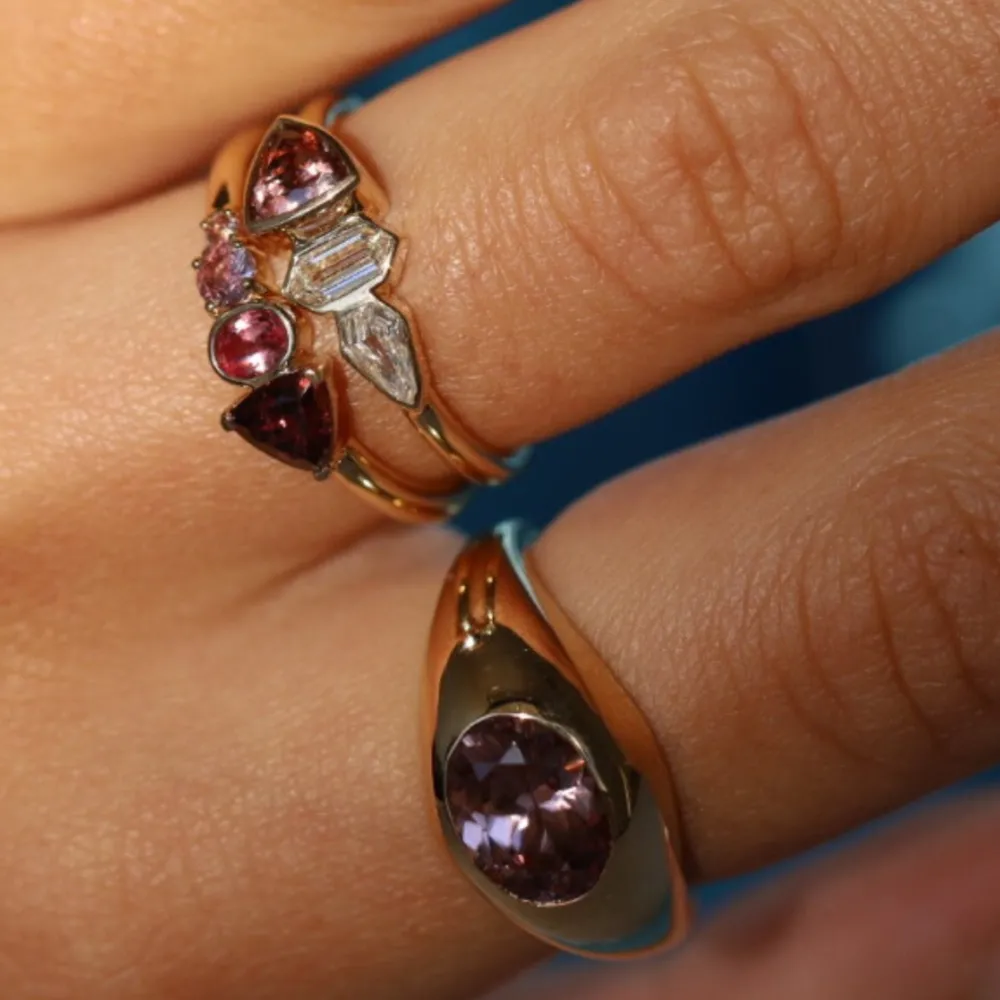 Marrow Fine Birthstone Collection | One-of-a-kind Pieces^0.59ct Zircon and Sapphire Linear Band 14kyellowgold