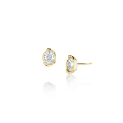 Marrow Fine Ready To Ship | Ready To Ship^0.99ctw Diamond Abstract Bezel Studs 14kyellowgold