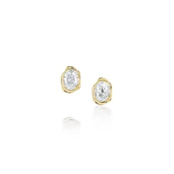 Marrow Fine Ready To Ship | Ready To Ship^0.99ctw Diamond Abstract Bezel Studs 14kyellowgold