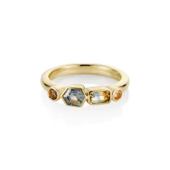 Marrow Fine Birthstone Collection | Ready To Ship^1.08ctw Montana Sapphire Linear Ring 14kyellowgold