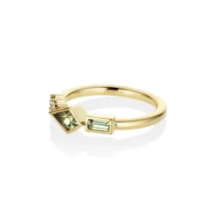 Marrow Fine Birthstone Collection | Ready To Ship^0.62ctw Montana Sapphire Linear Ring 14kyellowgold