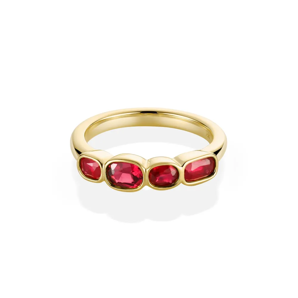 Marrow Fine Birthstone Collection | The Kaleidoscope Collection^1.20ctw Ruby Linear Band 14kyellowgold