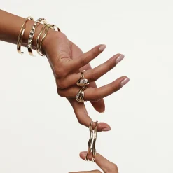 Marrow Fine Bracelets | The Shape Of Things Collection^Curved Freeform Gold Cuff