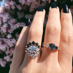 Marrow Fine Wedding Bands | Rings^Curvy Black Diamond Headdress Jacket - Alternative Bridal Stacks