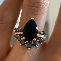 Marrow Fine Wedding Bands | Rings^Curvy Black Diamond Headdress Jacket - Alternative Bridal Stacks