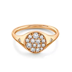 Marrow Fine For The New Mom | Anniversary Gifts^Full Moon Signet Ring | Moon Gold Diamond Ring