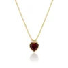 Marrow Fine Birthstone Collection | One-of-a-kind Pieces^Garnet Heart Charm Necklace on Dainty Box Chain 14kyellowgold