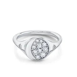 Marrow Fine For The New Mom | Anniversary Gifts^Gibbous Moon Signet Ring | Gold & Diamond Signet Bohemian Ring