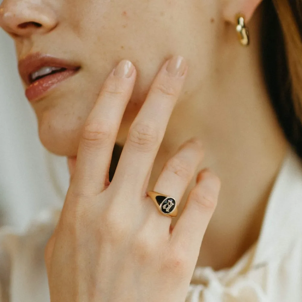 Marrow Fine For The New Mom | Anniversary Gifts^Initial Enamel Signet Ring