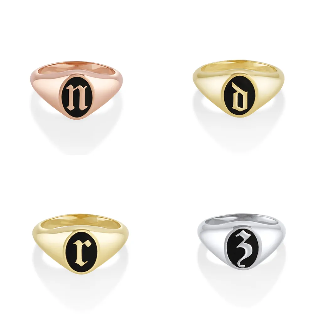 Marrow Fine For The New Mom | Anniversary Gifts^Initial Enamel Signet Ring