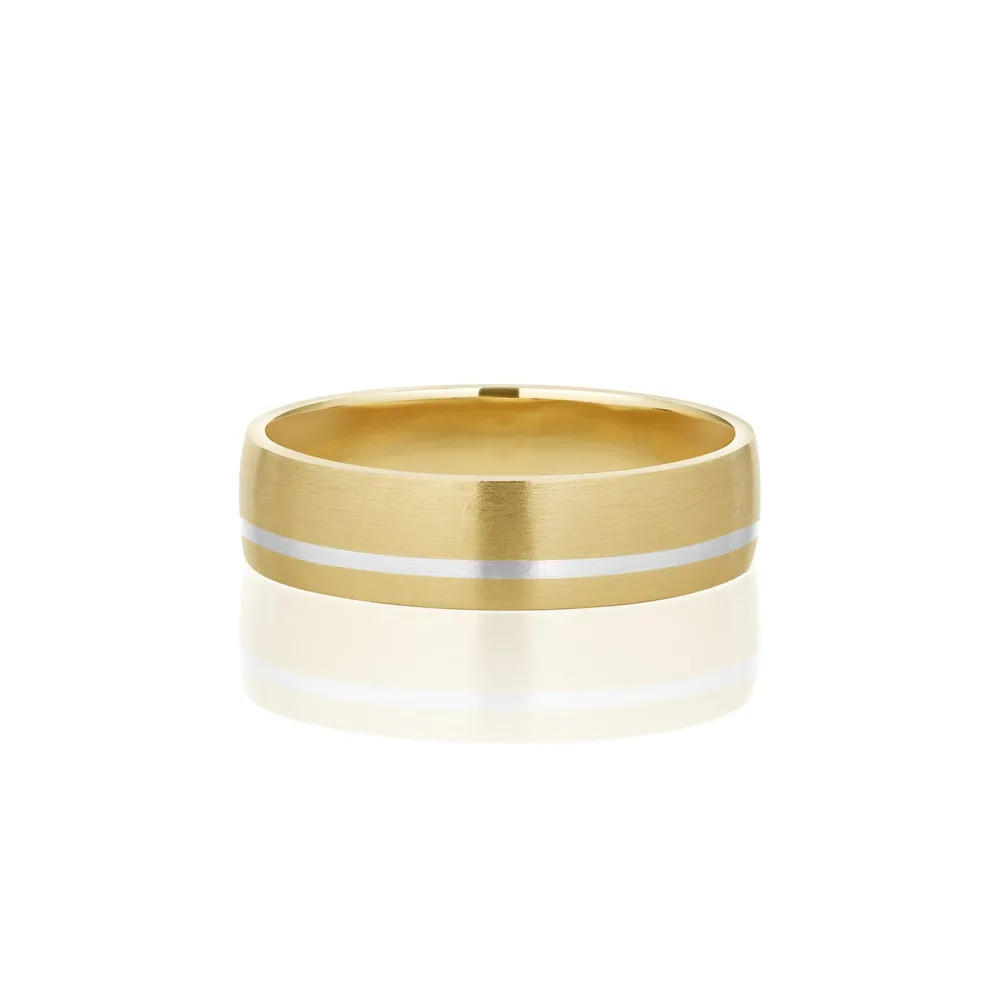 Marrow Fine Men's Bands | Wedding Bands^Inlay Men's Band | Two-tone Gold Inlay Wedding Band
