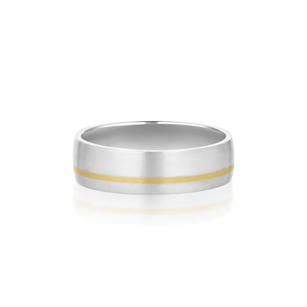Marrow Fine Men's Bands | Wedding Bands^Inlay Men's Band | Two-tone Gold Inlay Wedding Band