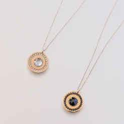 Marrow Fine Birthstone Collection | Most Gifted^La Femme Amulet | Rose Cut White Diamond Medallion Necklace