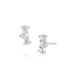 Marrow Fine Earrings^Large White Diamond Orion Studs