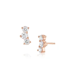 Marrow Fine Earrings^Large White Diamond Orion Studs